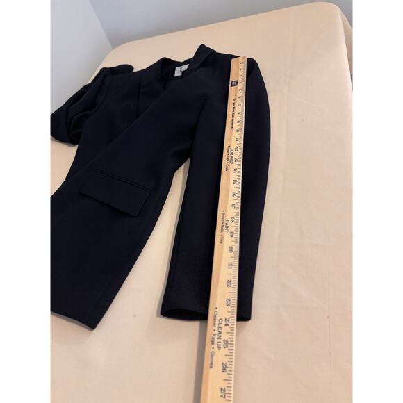 Le Suit Women Jacket 6 Mob Wife 5 Buttons Front Navy Blue Office Siren Lined - Picture 9 of 9